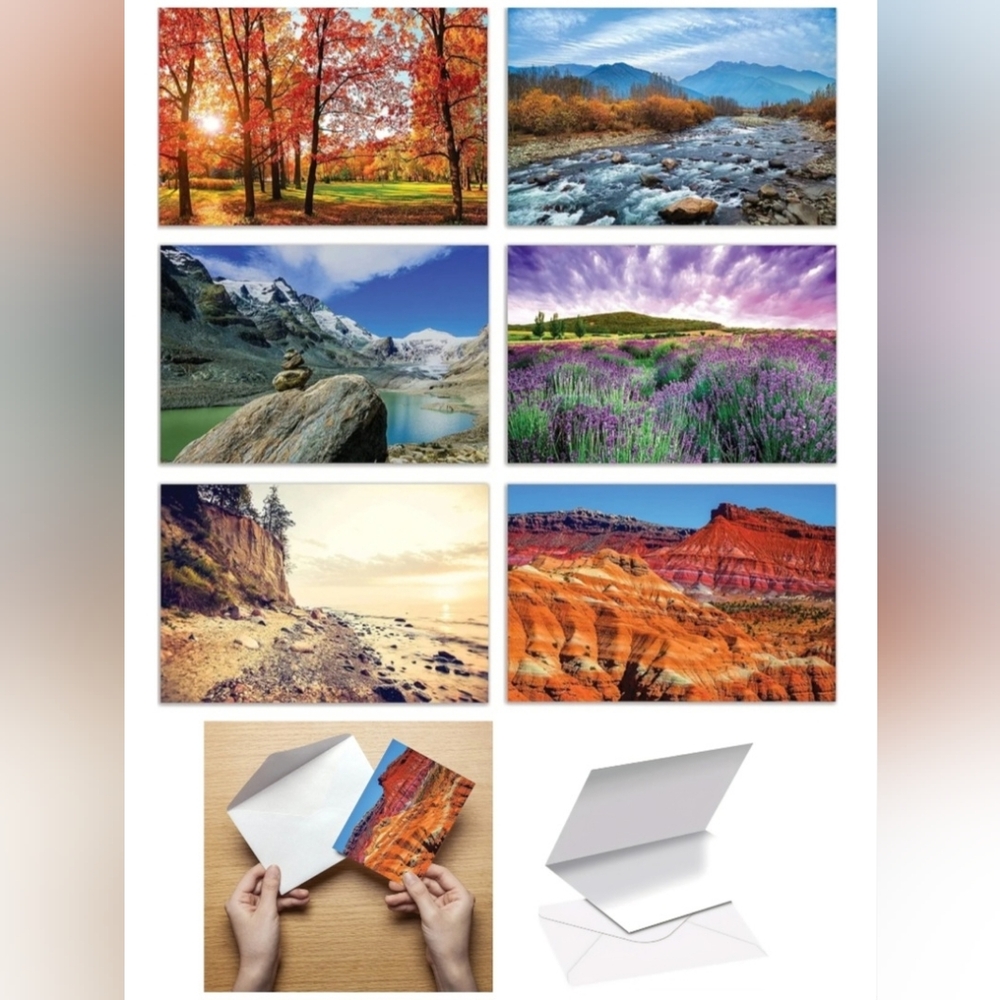 🍎 New 40 Cards w/ Envelopes 4×6" Nature Landscape Blank Envelopes Nature Party